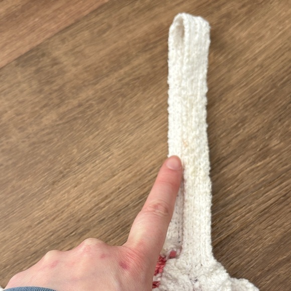 Altar’d State Pink and White Knit Crop Top Size Medium Cottogecore - Picture 4 of 7